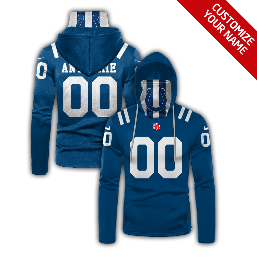 Men's Indianapolis Colts 2020 Blue Customize Hoodie Mask